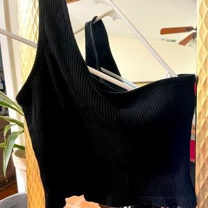 Black one shoulder top